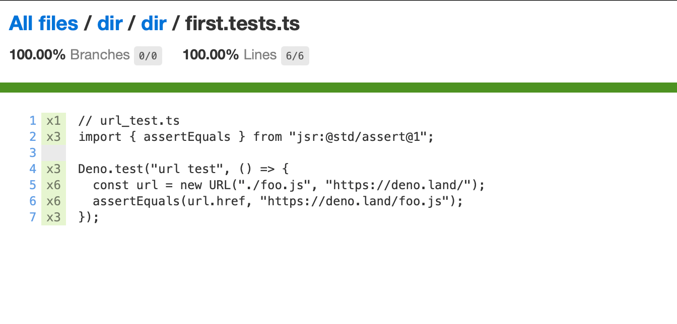 Breadcrumbs navigation in `deno coverage` HTML report